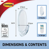 Command Clear Medium 2 Hooks and 4 Medium Clear Strips