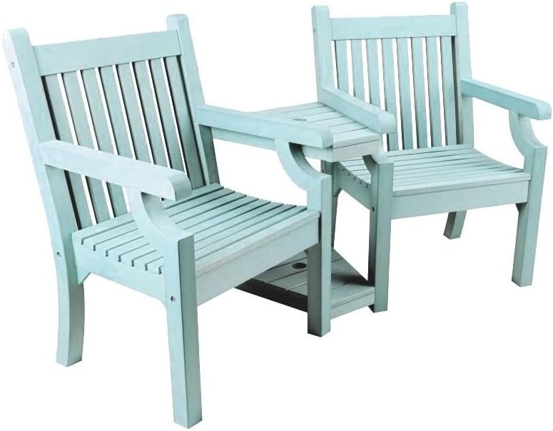 Winawood Sandwick Polymer Wood Effect Love Seat - Powder Blue