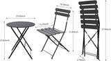 Eve Black Metal Folding Bistro Set