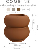 Amber Roll Low 43cm Indoor / Outdoor Plant Pot - Caramel