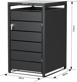 Modern Wheelie Bin Storage - Single Bin - Anthracite