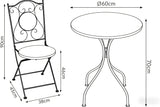 Bold Flower Print Mosaic Metal Bistro Set