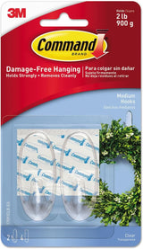 Command Clear Medium 2 Hooks and 4 Medium Clear Strips