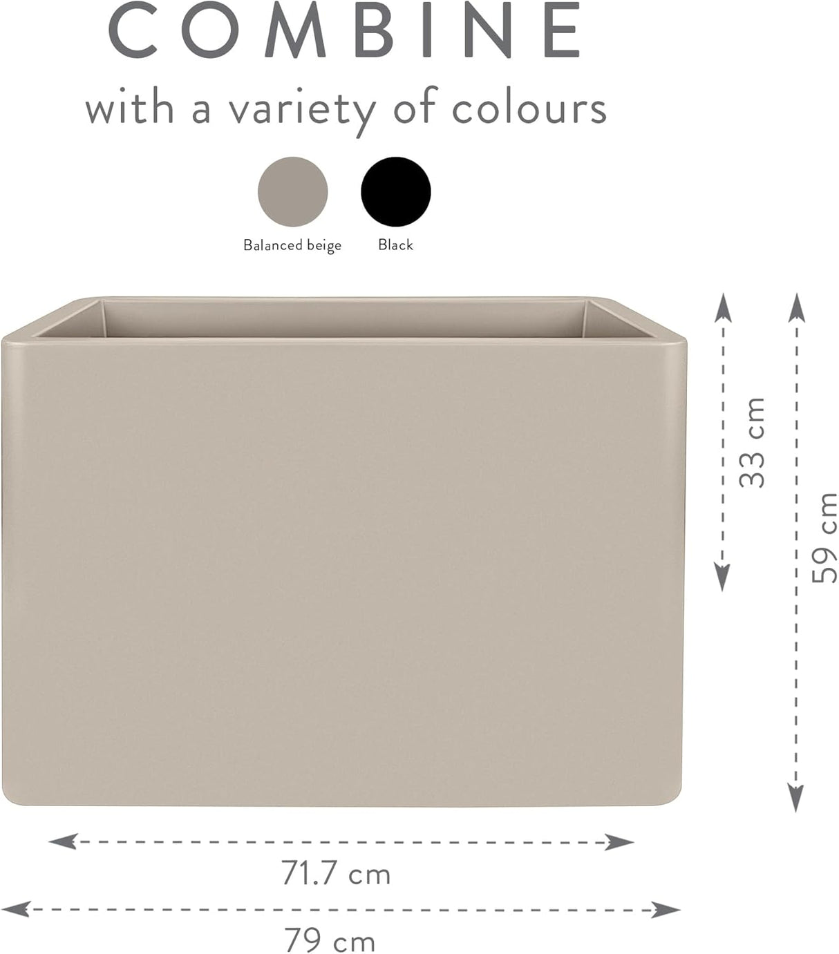 June Brick Divider 80cm Indoor / Outdoor Plant Pot - Balanced Beige