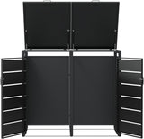 Modern Wheelie Bin Storage - Double Bin - Anthracite