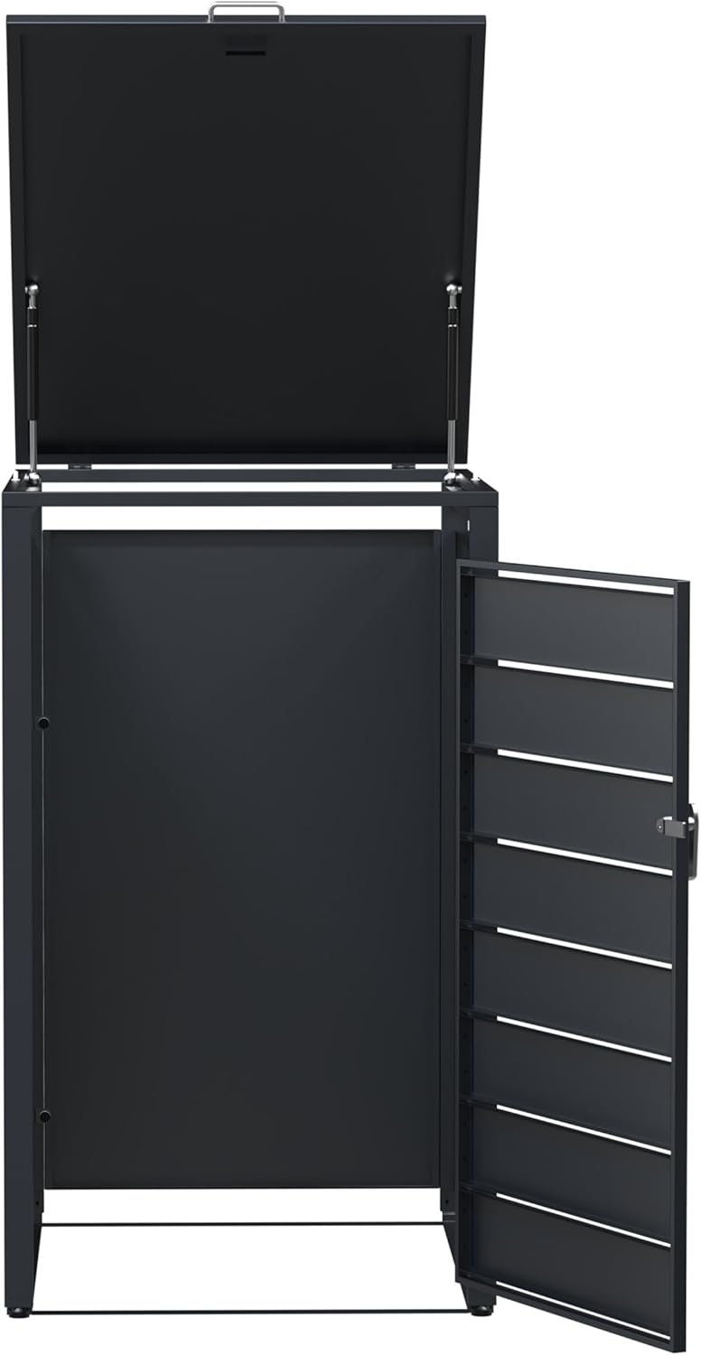 Modern Wheelie Bin Storage - Single Bin - Wood Grain