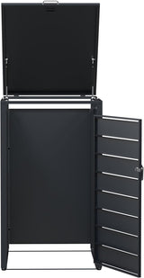 Modern Wheelie Bin Storage - Single Bin - Wood Grain