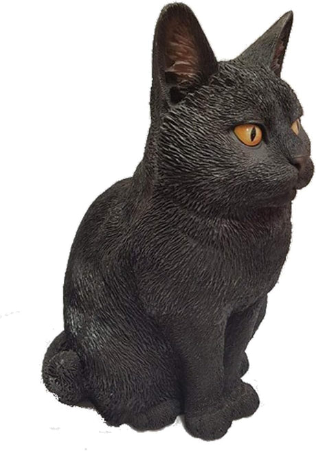 Black Sitting Cat Garden Ornament