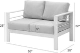 Wisteria Lane Aluminium Loveseat, 2 Seat Sofa - White
