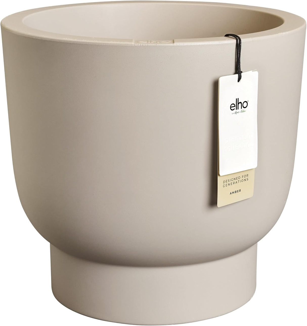 Amber Grail 40cm Indoor / Outdoor Plat Pot - Balanced Beige
