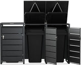 Modern Wheelie Bin Storage - Triple Bin - Anthracite