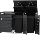 Modern Wheelie Bin Storage - Triple Bin - Anthracite