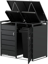 Modern Wheelie Bin Storage - Double Bin - Anthracite