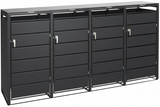 Modern Wheelie Bin Storage - Quadruple Bin - Anthracite