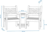 Winawood Speyside Polymer Wood Effect Love Seat - New Teak