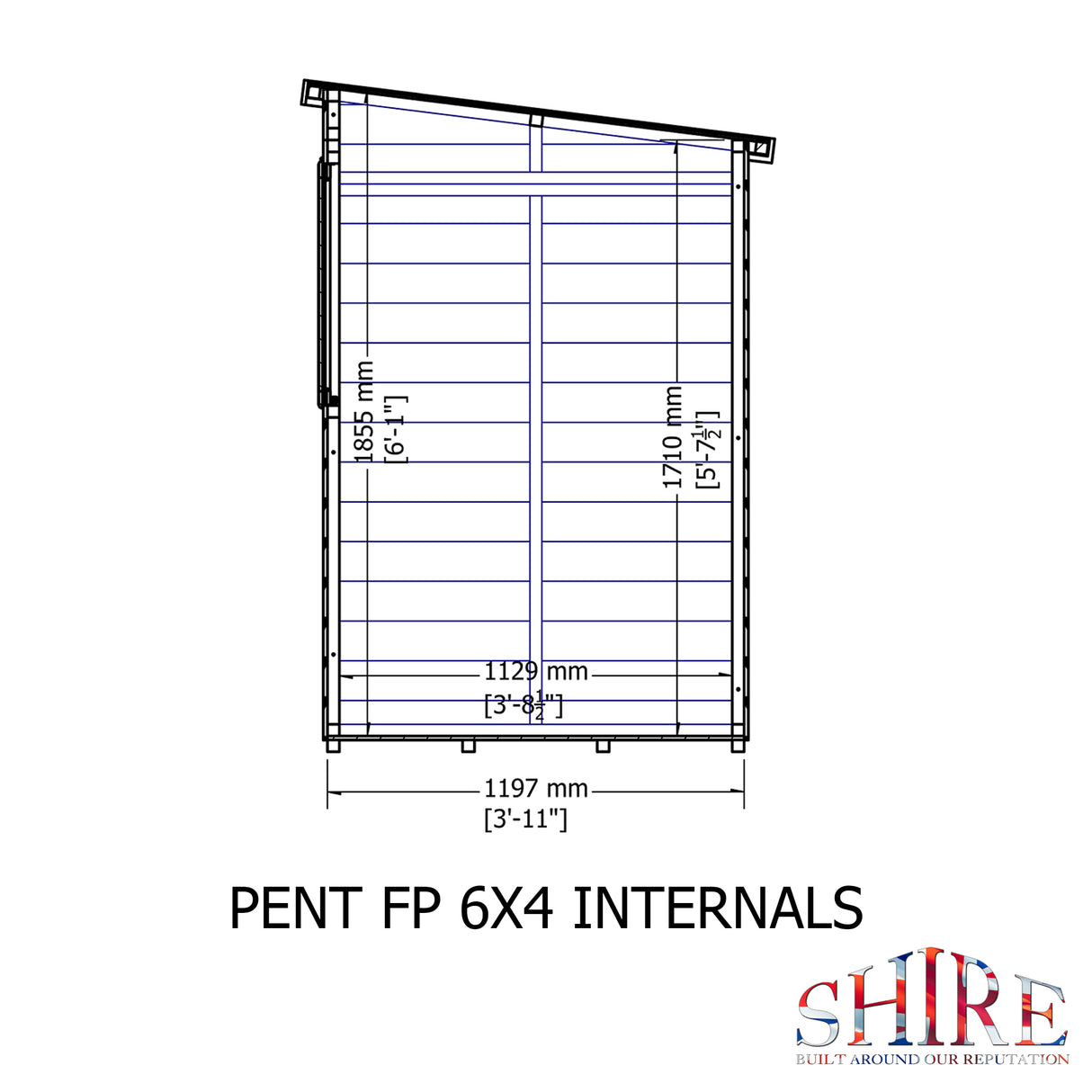 Shire Shiplap Pent Shed 6x4