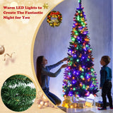 Pre-Lit Pencil Pine Christmas Tree 5ft/150cm - Multicolour LEDs