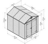 Palram - Canopia Skylight Brown Shed 6x8