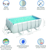 Bestway Power Steel Above Ground Pool with Pump and Ladder, Grey, 13.6 Ft