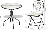 Peacock Print Mosaic Metal Bistro Set