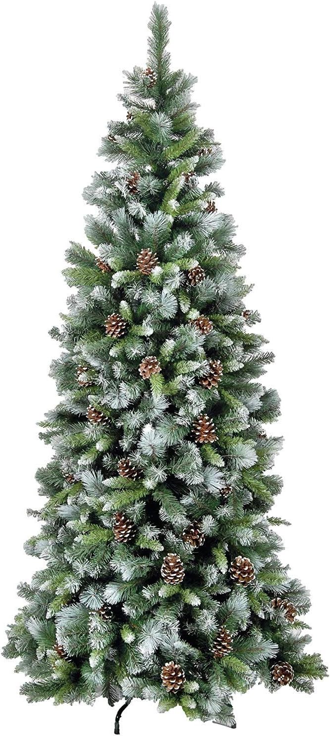Frosted Glacier Christmas Tree with Pine Cones - 7ft/210cm