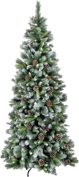 Frosted Glacier Christmas Tree with Pine Cones - 6ft/180cm