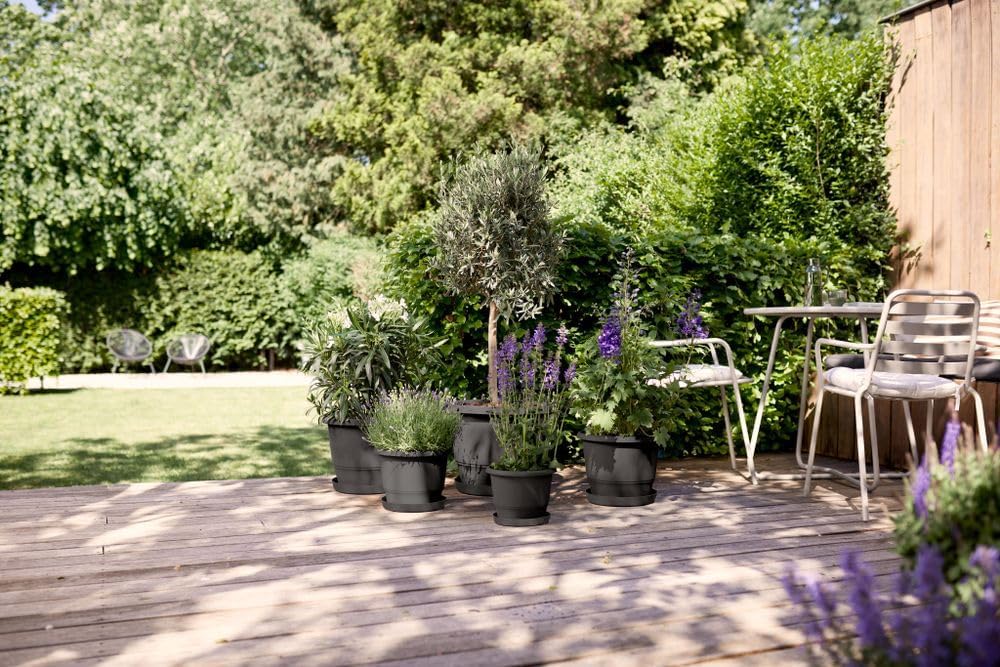 Amiga Round Plant Pot 40cm - Anthracite