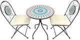 Peacock Print Mosaic Metal Bistro Set