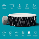 Hollywood Luxe AirJet Inflatable Hot Tub with LED Lights 4-6 person