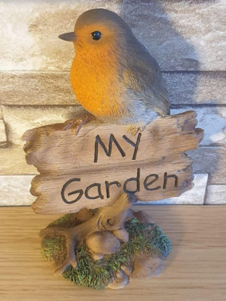My Garden Sign with Robin Garden Decoration