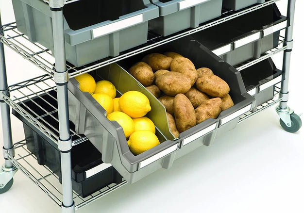 Seville 7 Tier Commercial Bin Storage with 16 Bins & Wheels