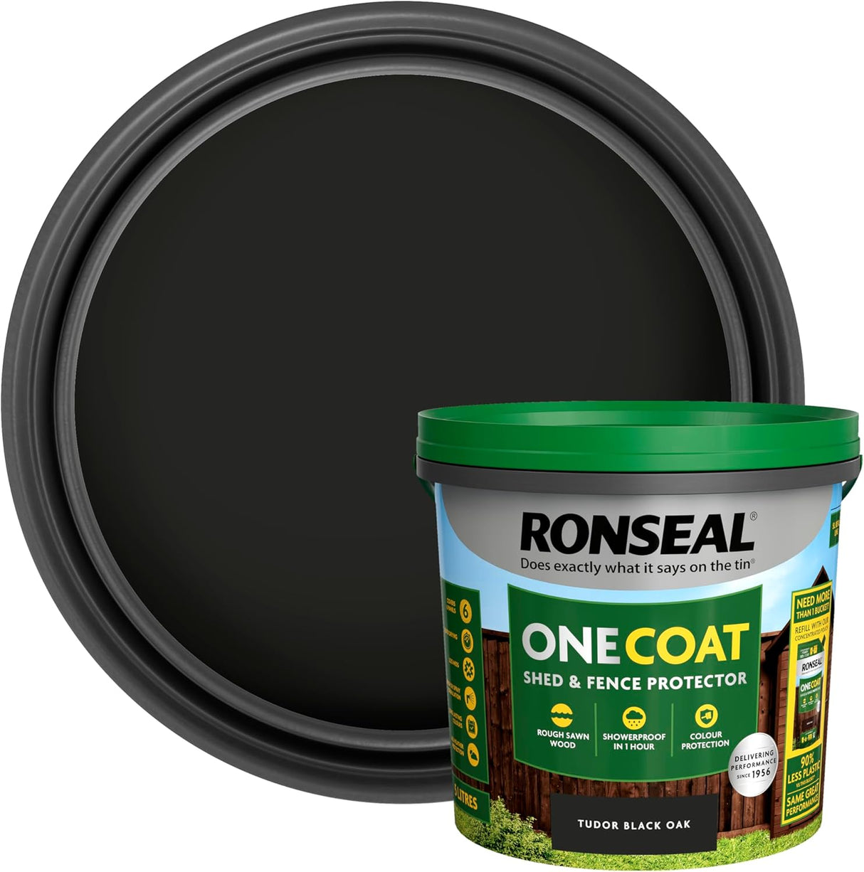 Ronseal One Coat Shed and Fence Protector Tudor Black Oak 5L