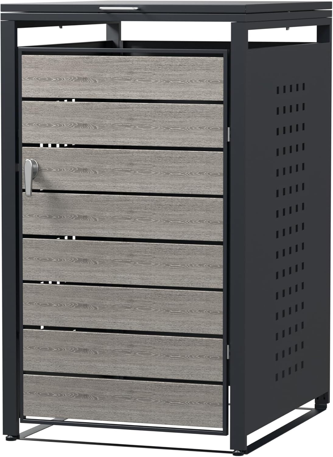 Modern Wheelie Bin Storage - Single Bin - Wood Grain