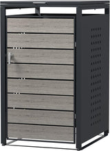 Modern Wheelie Bin Storage - Single Bin - Wood Grain