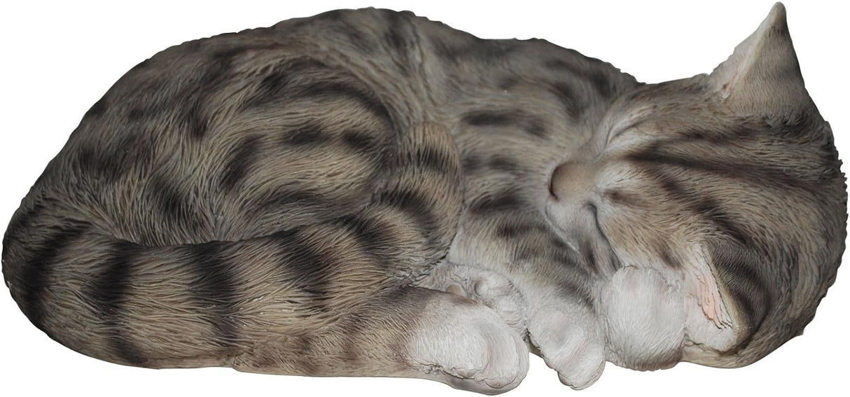 Sleeping Tabby Cat Garden Ornament