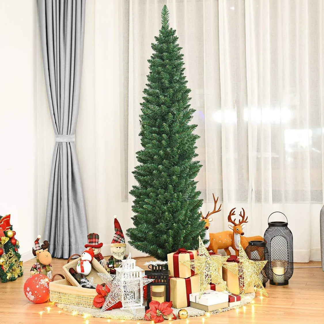 Pencil Pine Slim Christmas Tree Green - 6ft/180cm