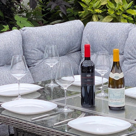 Amalfi Large Corner Dining Set with Fire Pit Table