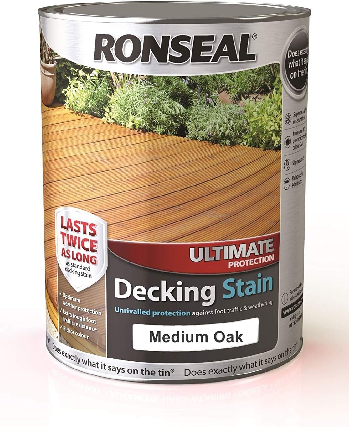 Ronseal Ultimate Protection Decking Stain 5L - Medium Oak