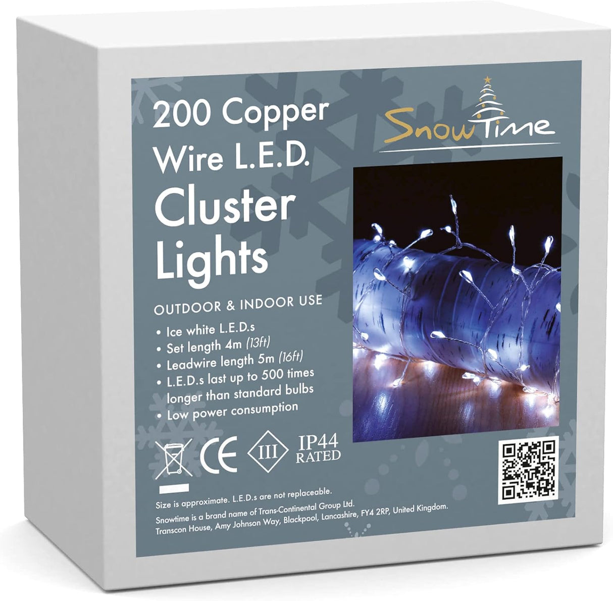 200 LED Copper Wire 4m Cluster Lights - Ice White