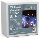 200 LED Copper Wire 4m Cluster Lights - Ice White