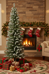 Snow Flocked Pencil Christmas Tree - 5ft/150cm