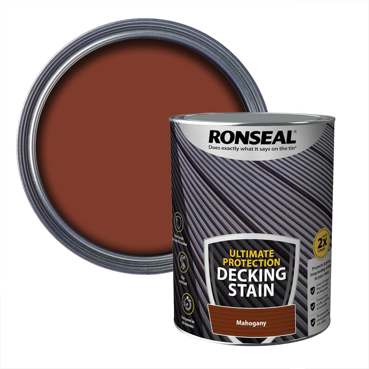 Ronseal Ultimate Protection Decking Stain 5L - Rich Mahogany