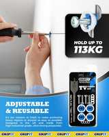 Blue TV Kit - Pack of 4 - Heavy Duty Plasterboard Fixings for Drywall & Stud Wall