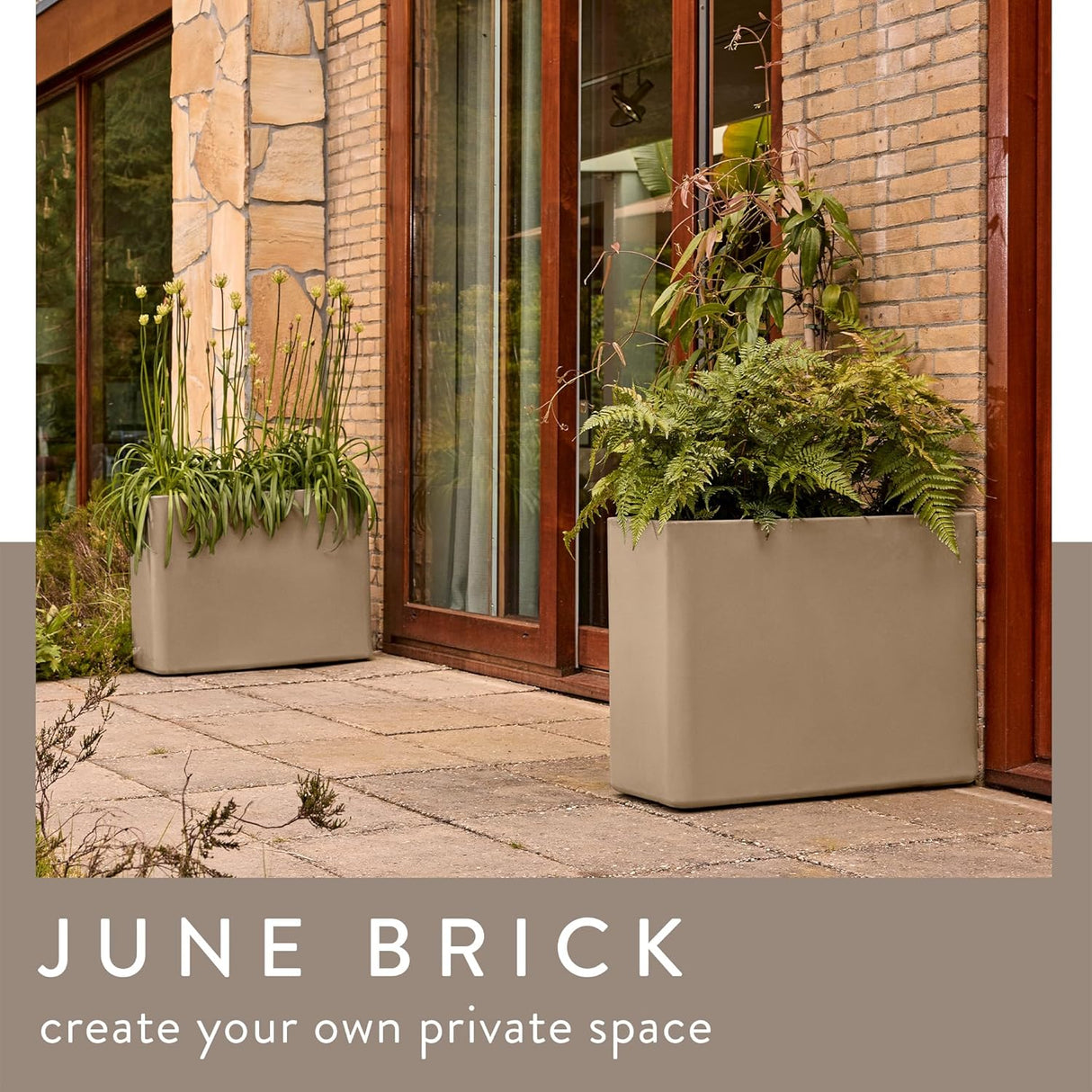June Brick Divider 80cm Indoor / Outdoor Plant Pot - Balanced Beige