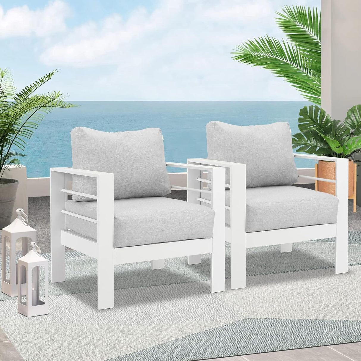 Wisteria Lane Pair of Aluminium Chairs - White