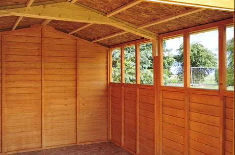 Shire Overlap 10x15 Double Door Shed with Windows
