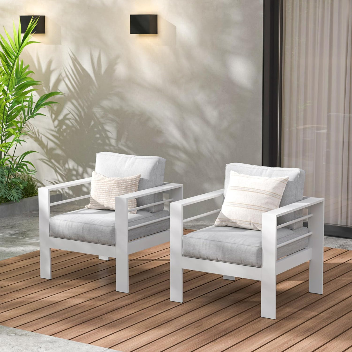Wisteria Lane Pair of Aluminium Chairs - White