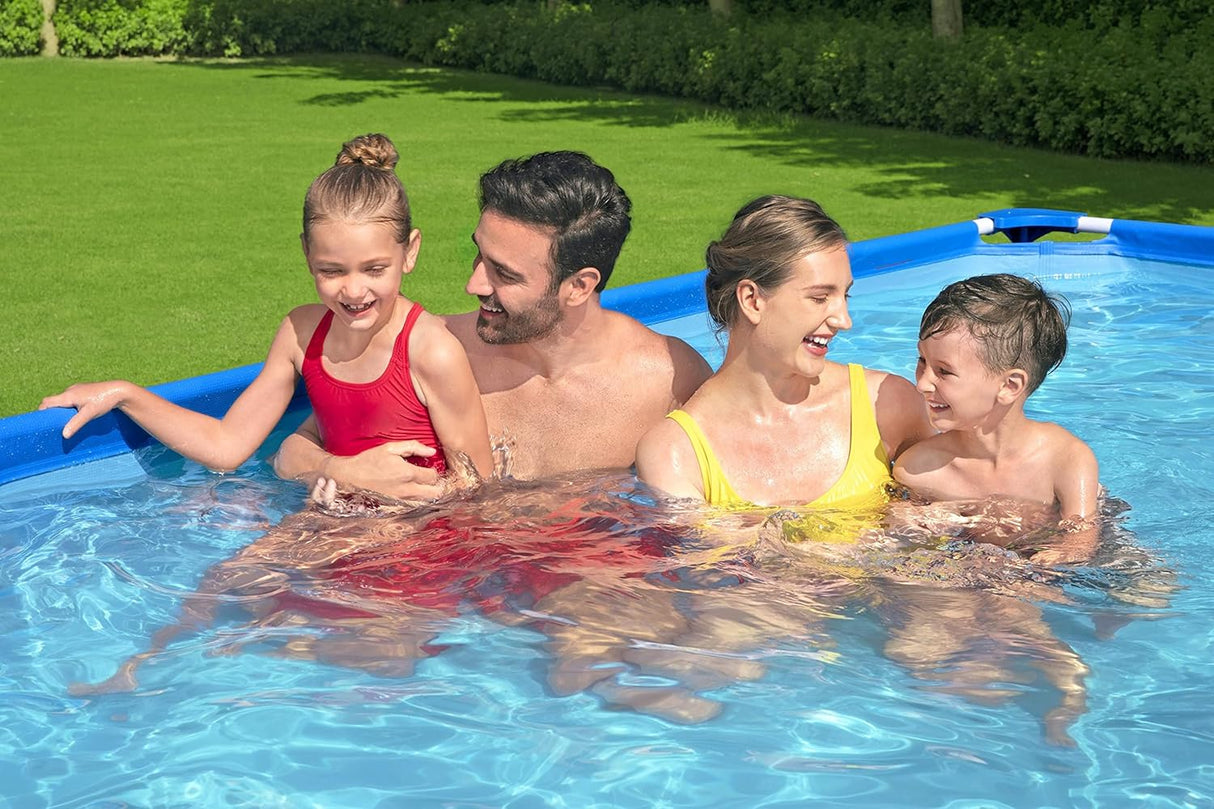Bestway Steel Pro Rectangular Kids Pool with Steel Frame and Filter Pump - 400 x 211 x 81 cm