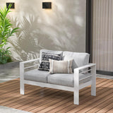 Wisteria Lane Aluminium Loveseat, 2 Seat Sofa - White