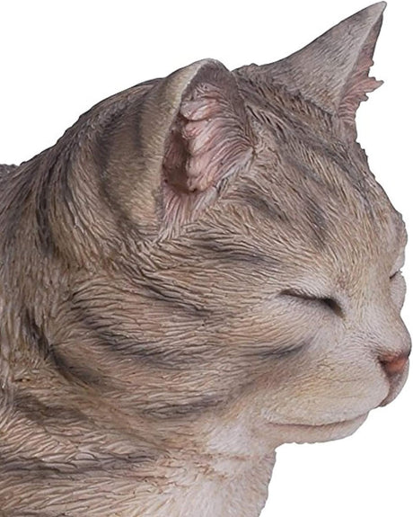 Grey Tabby Dreaming Cat Garden Ornament